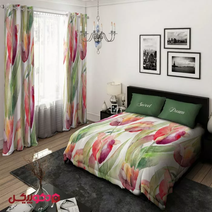 روتختی دونفره گلدار لاله BD1725